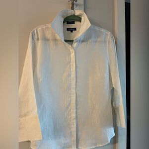 Faconnable White linen Button-Up Shirt